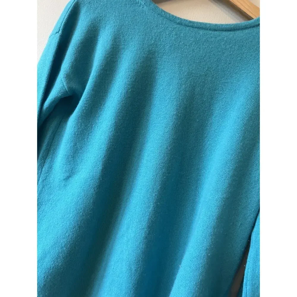 Premise Cashmere Sweater Split Back Ladies Small Blue